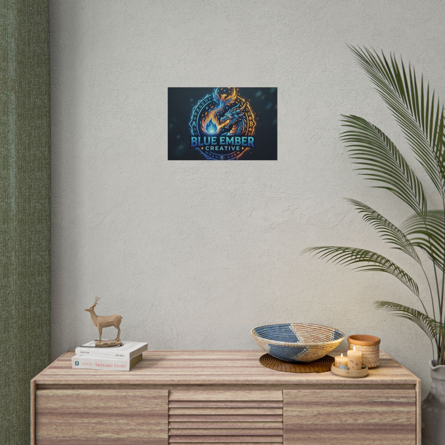 A Blue Ember Creative - Rolled Poster — Blue Ember Creative Dragon Logo Art