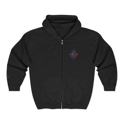 A Blue Ember Creative Diamond Zip Hoodie – Small Card Graphic