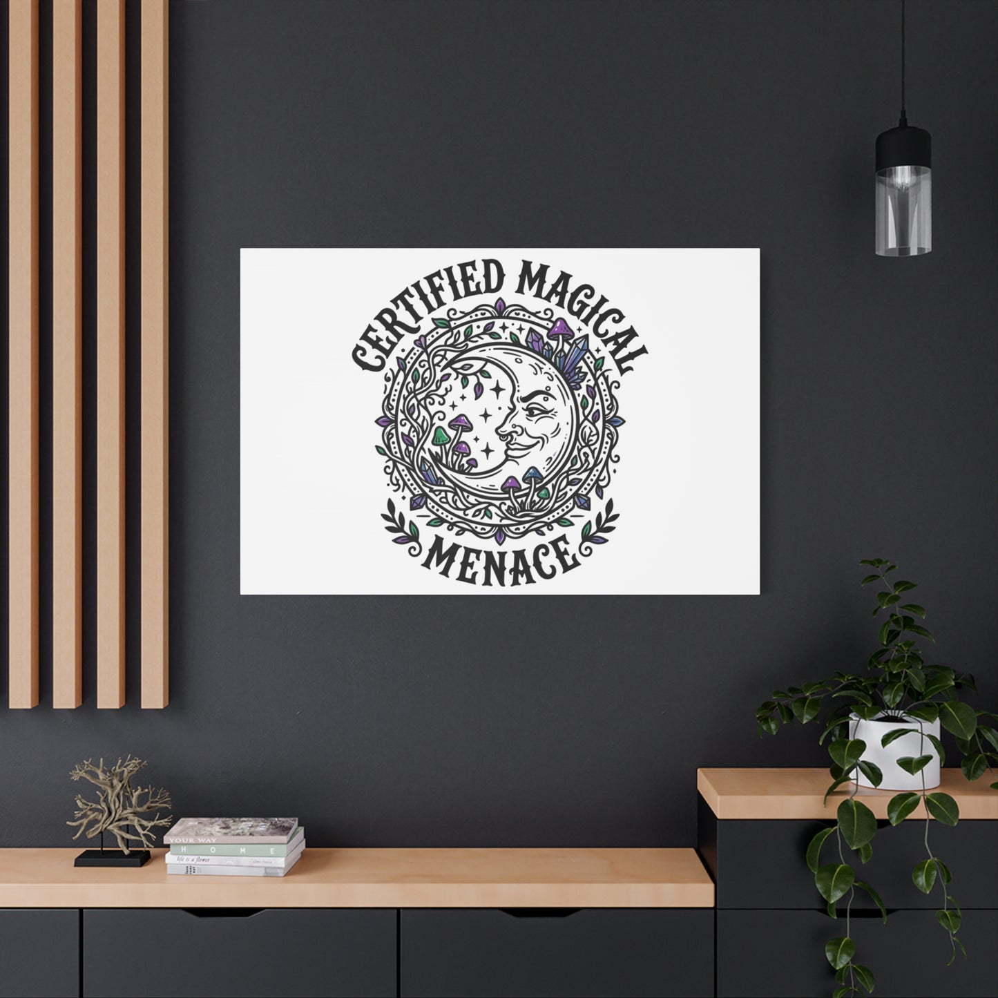 Certified Magical Menace Canvas | witchy goblincore celestial art