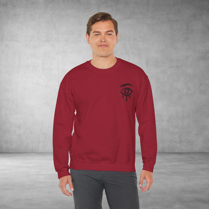 Crewneck Sweatshirt — 'Wake Yo Game Up, Let’s Game' Dripping Eye Gamer Design