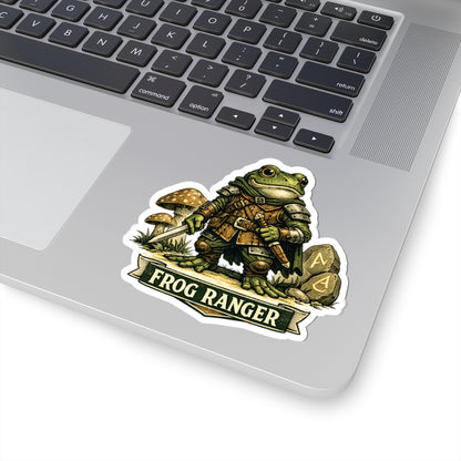 Frog Ranger Kiss-Cut Sticker — Cute RPG Amphibian Adventurer Vinyl Decal