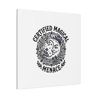 Certified Magical Menace Canvas | witchy goblincore celestial art