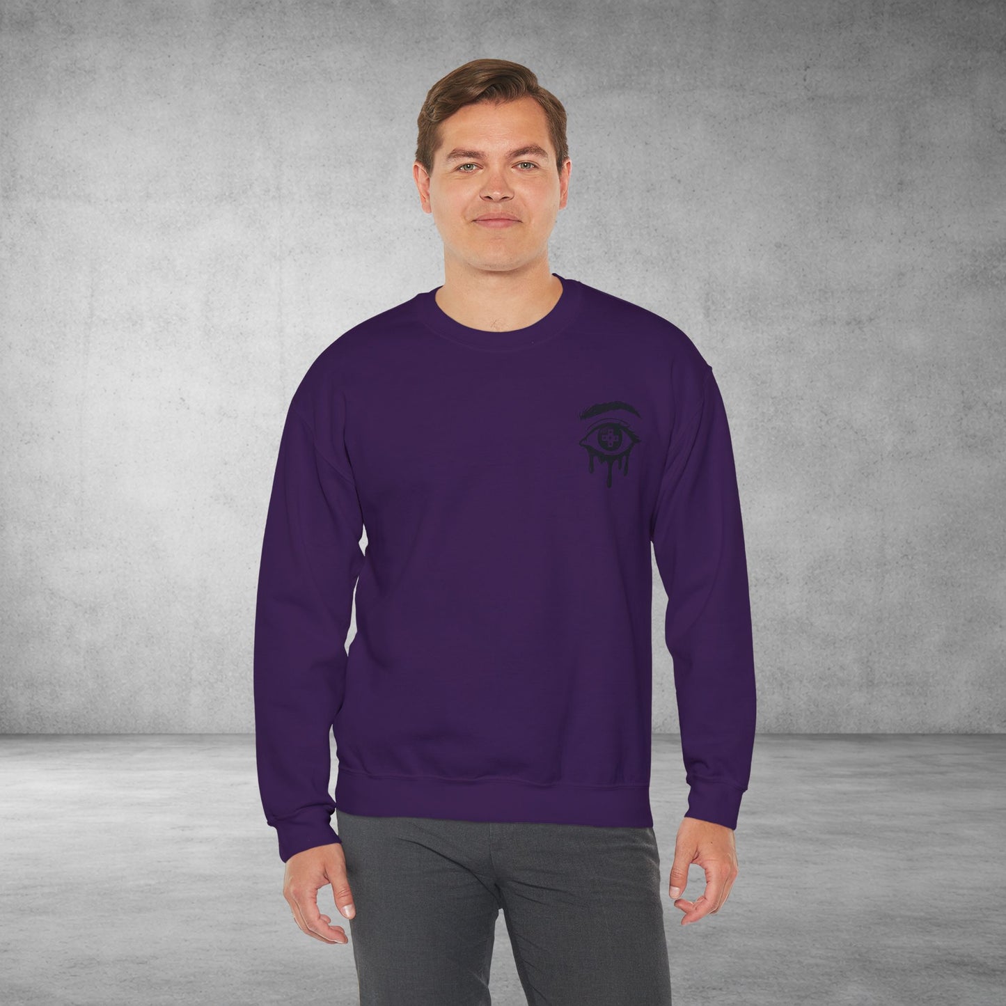 Crewneck Sweatshirt — 'Wake Yo Game Up, Let’s Game' Dripping Eye Gamer Design