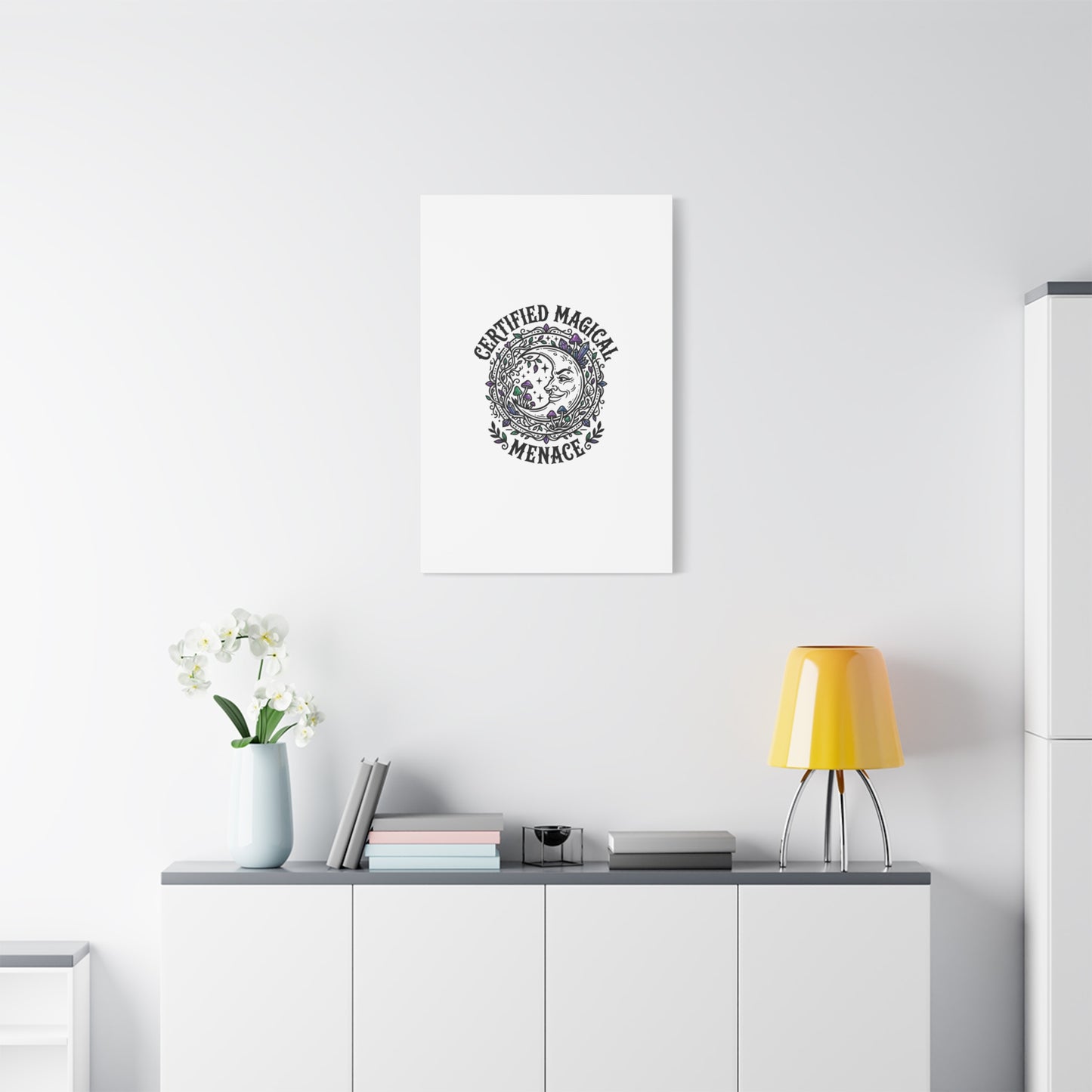 Certified Magical Menace Canvas | witchy goblincore celestial art