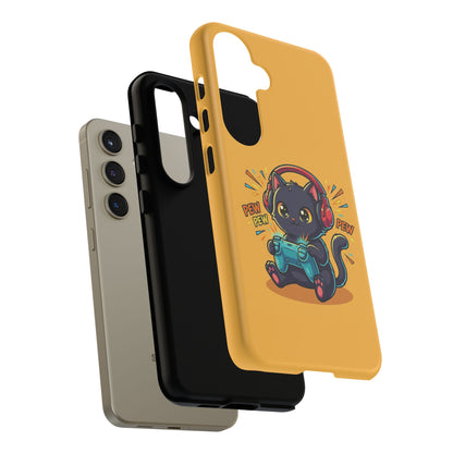 Cute Gamer Cat Phone Case - 'Pew Pew' Controller Design