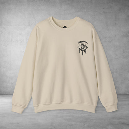 Crewneck Sweatshirt — 'Wake Yo Game Up, Let’s Game' Dripping Eye Gamer Design