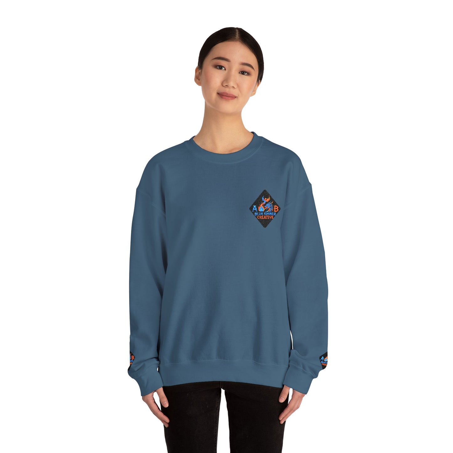 A Blue Ember Patch Crewneck Sweatshirt