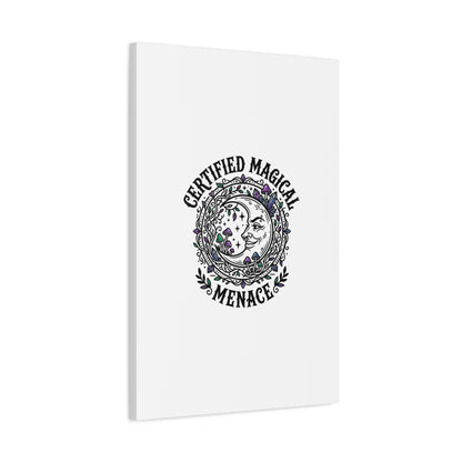 Certified Magical Menace Canvas | witchy goblincore celestial art
