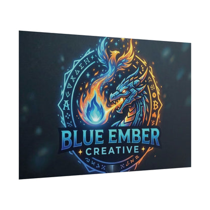 A Blue Ember Creative - Rolled Poster — Blue Ember Creative Dragon Logo Art