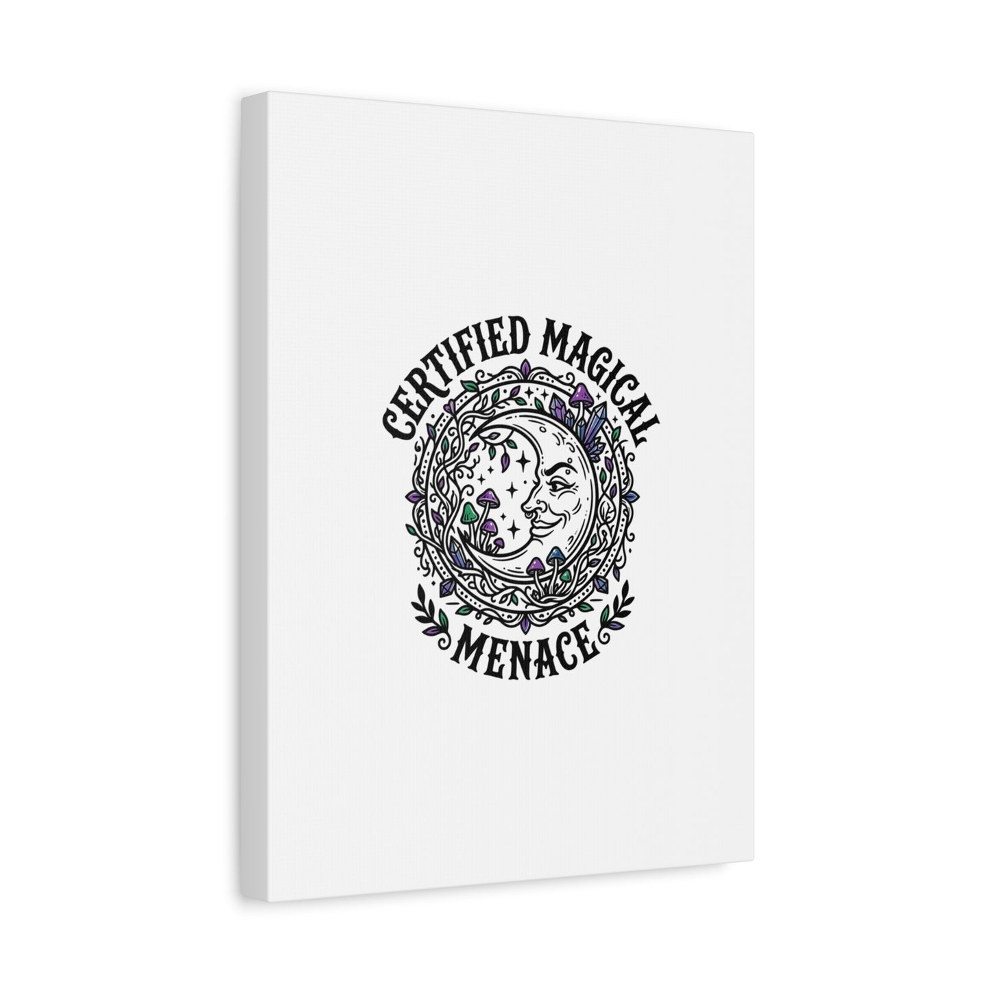 Certified Magical Menace Canvas | witchy goblincore celestial art