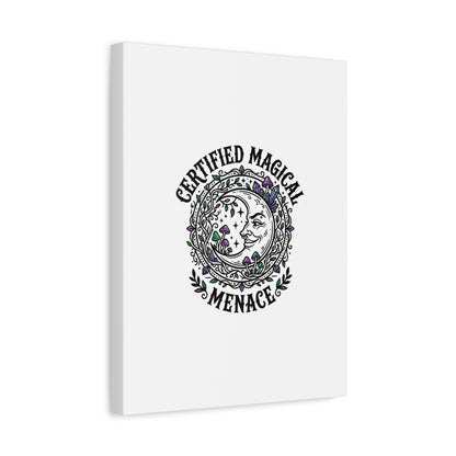 Certified Magical Menace Canvas | witchy goblincore celestial art