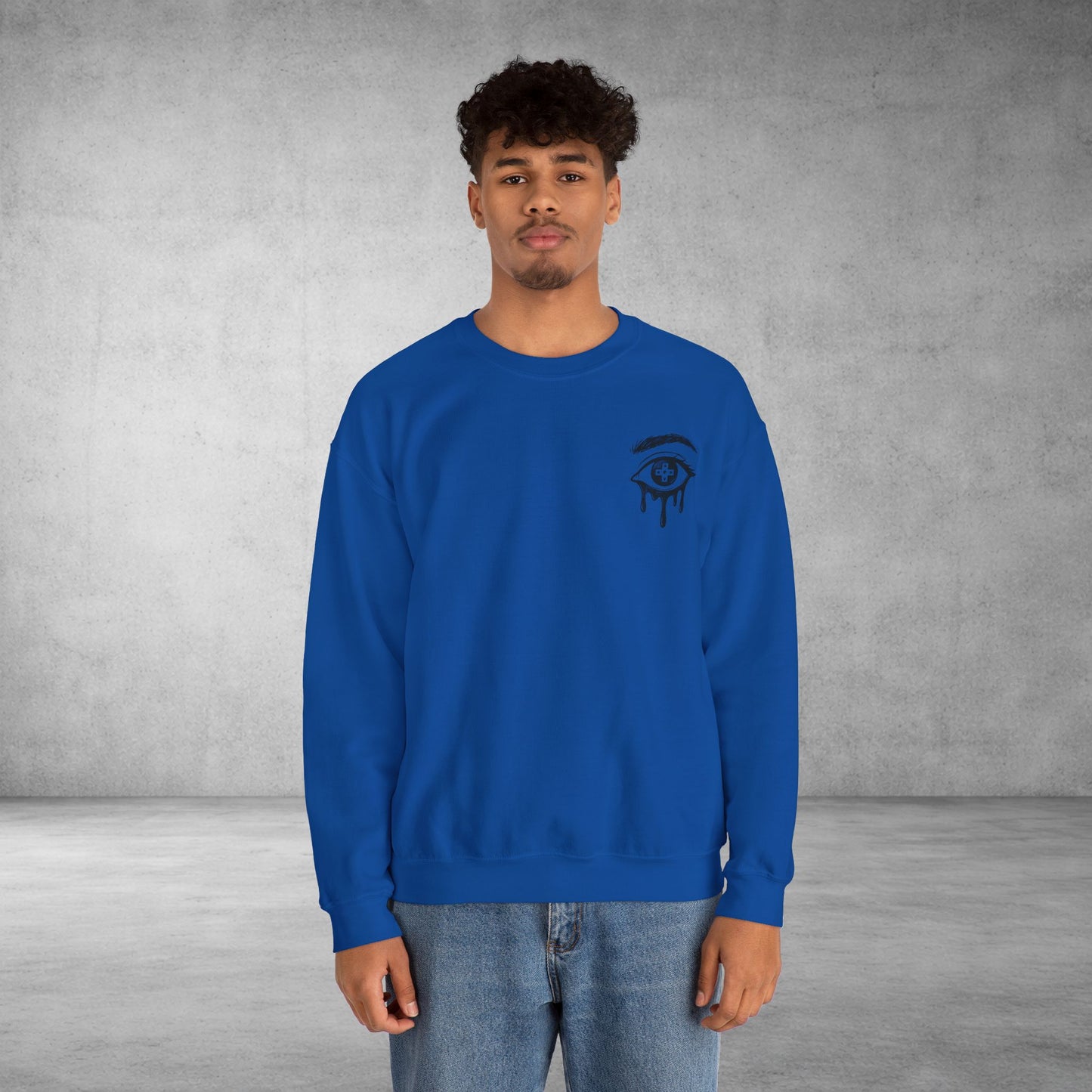 Crewneck Sweatshirt — 'Wake Yo Game Up, Let’s Game' Dripping Eye Gamer Design