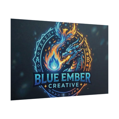 A Blue Ember Creative - Rolled Poster — Blue Ember Creative Dragon Logo Art