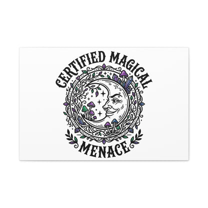 Certified Magical Menace Canvas | witchy goblincore celestial art