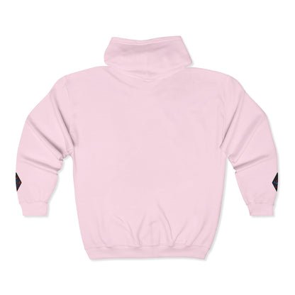 A Blue Ember Creative Diamond Zip Hoodie – Small Card Graphic