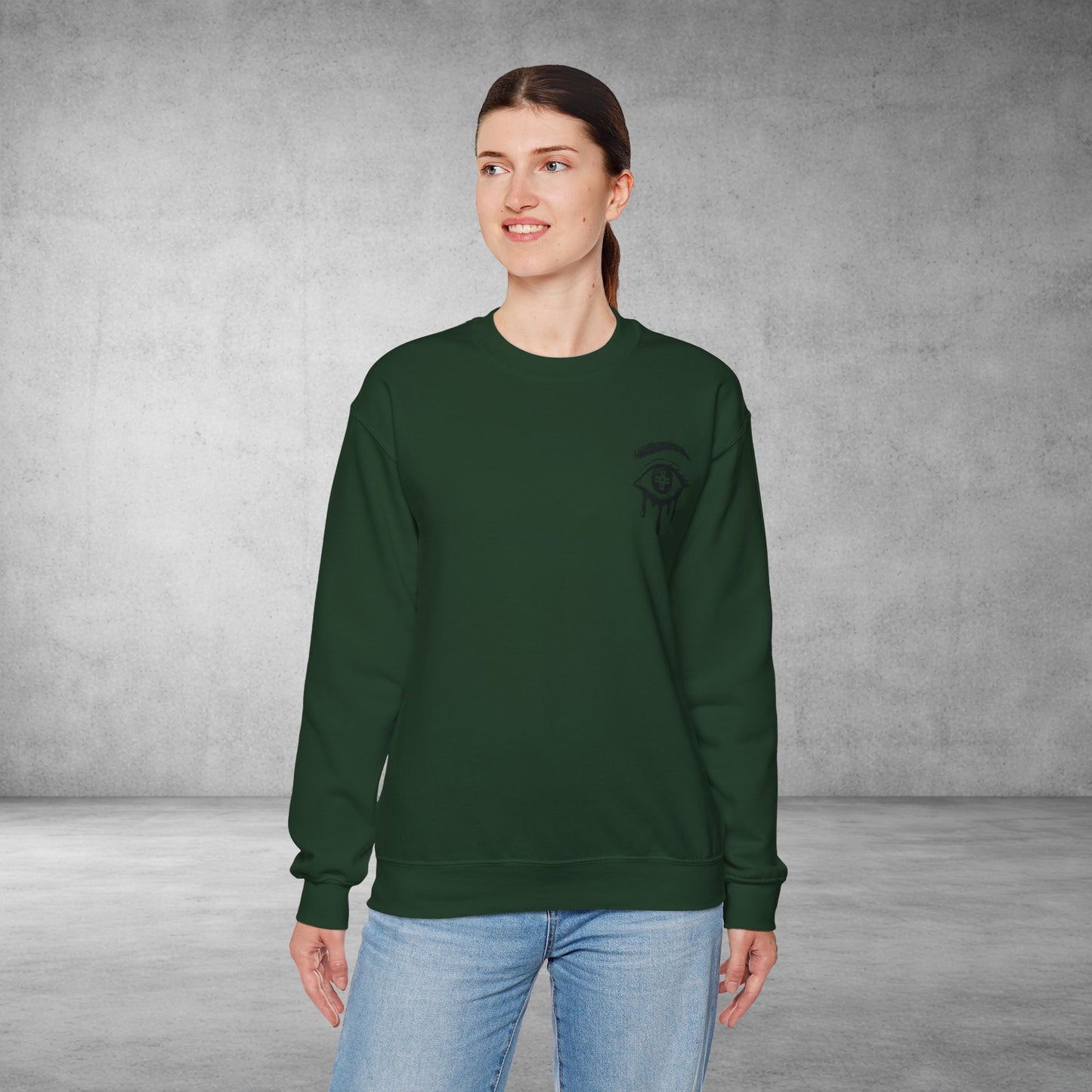 Crewneck Sweatshirt — 'Wake Yo Game Up, Let’s Game' Dripping Eye Gamer Design