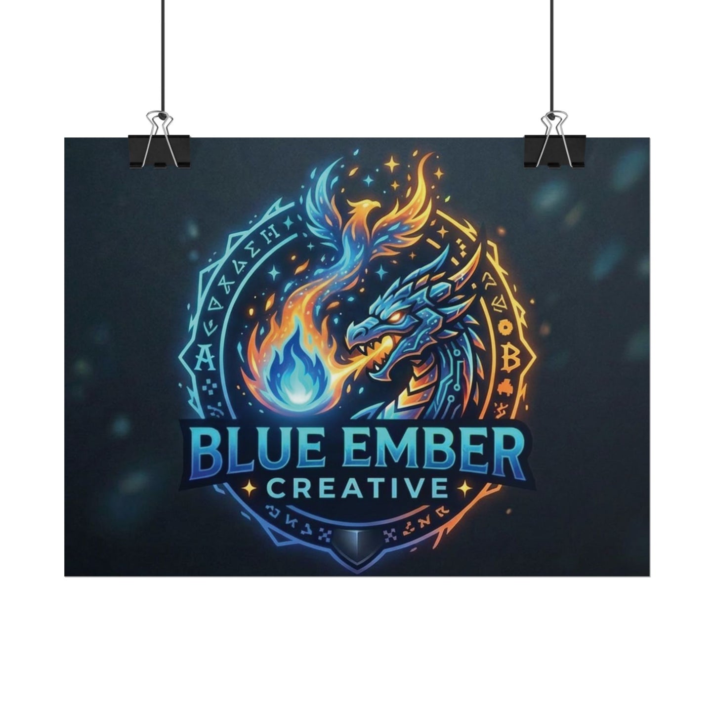 A Blue Ember Creative - Rolled Poster — Blue Ember Creative Dragon Logo Art