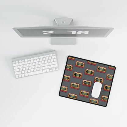 Retro Cassette Desk Mat — Vintage Mixtape Pattern Gaming/Office Desk Pad