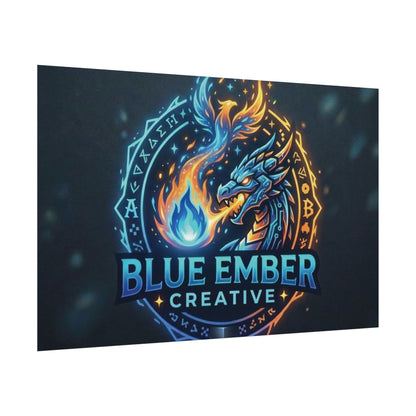 A Blue Ember Creative - Rolled Poster — Blue Ember Creative Dragon Logo Art