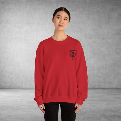 Crewneck Sweatshirt — 'Wake Yo Game Up, Let’s Game' Dripping Eye Gamer Design