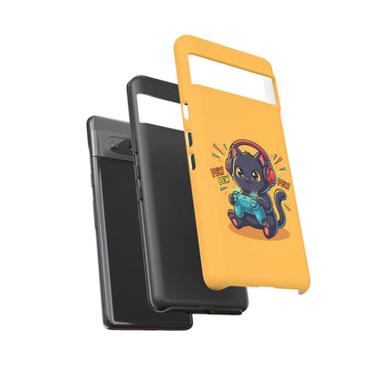 Cute Gamer Cat Phone Case - 'Pew Pew' Controller Design