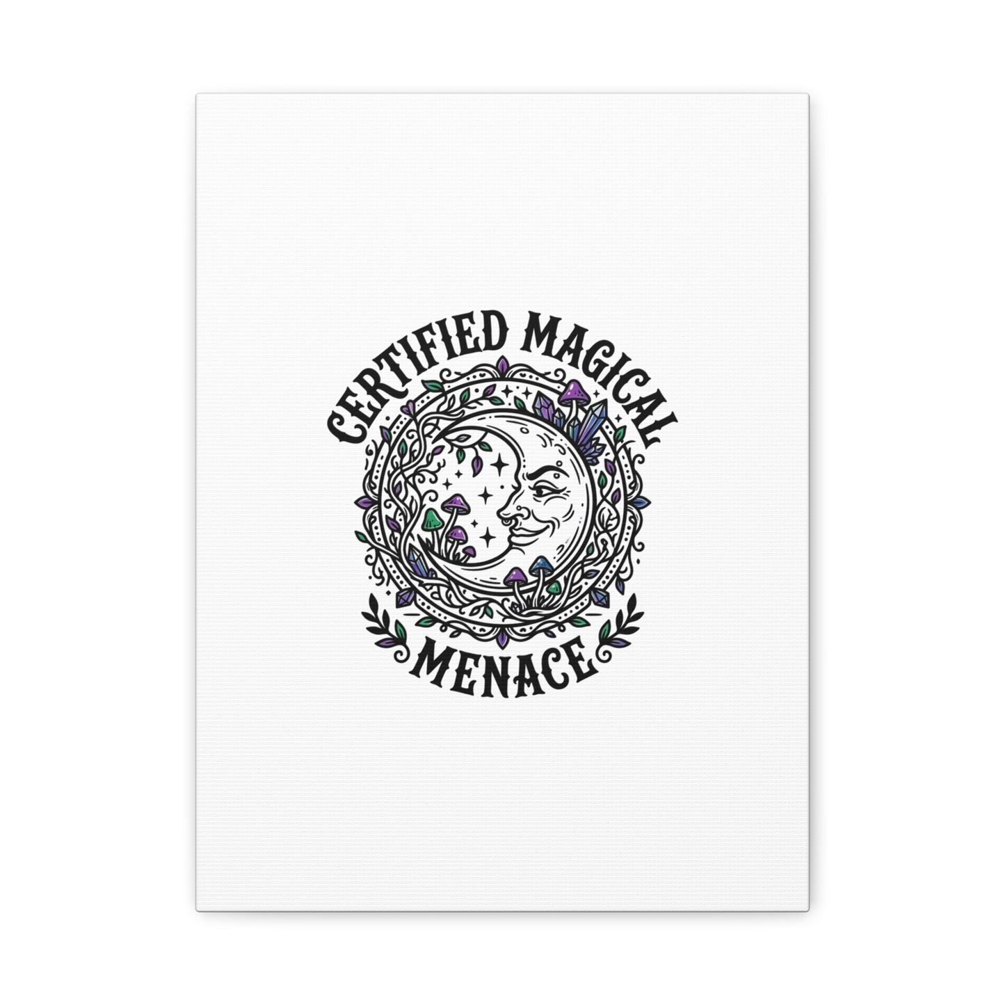 Certified Magical Menace Canvas | witchy goblincore celestial art