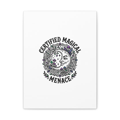 Certified Magical Menace Canvas | witchy goblincore celestial art