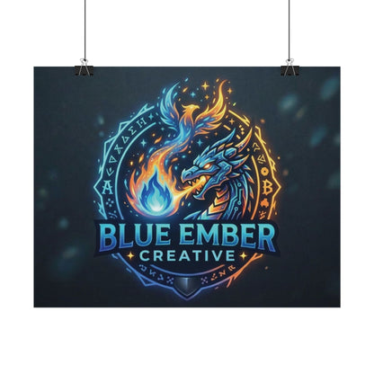 A Blue Ember Creative - Rolled Poster — Blue Ember Creative Dragon Logo Art