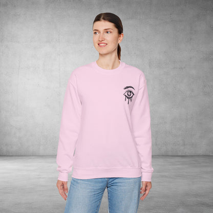 Crewneck Sweatshirt — 'Wake Yo Game Up, Let’s Game' Dripping Eye Gamer Design