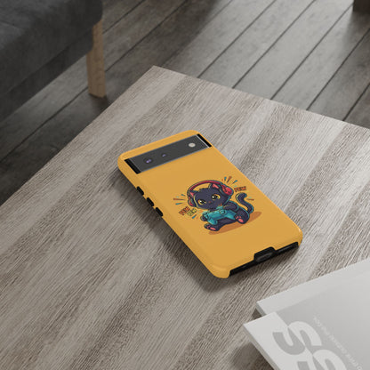 Cute Gamer Cat Phone Case - 'Pew Pew' Controller Design