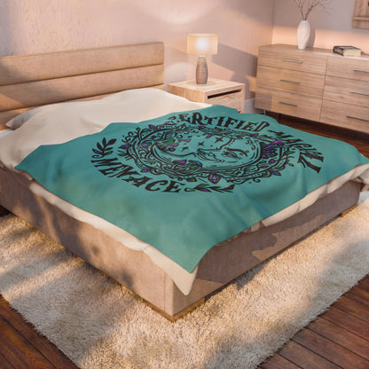 Certified Magical Menace Velveteen Blanket | witchy goblincore celestial vibes