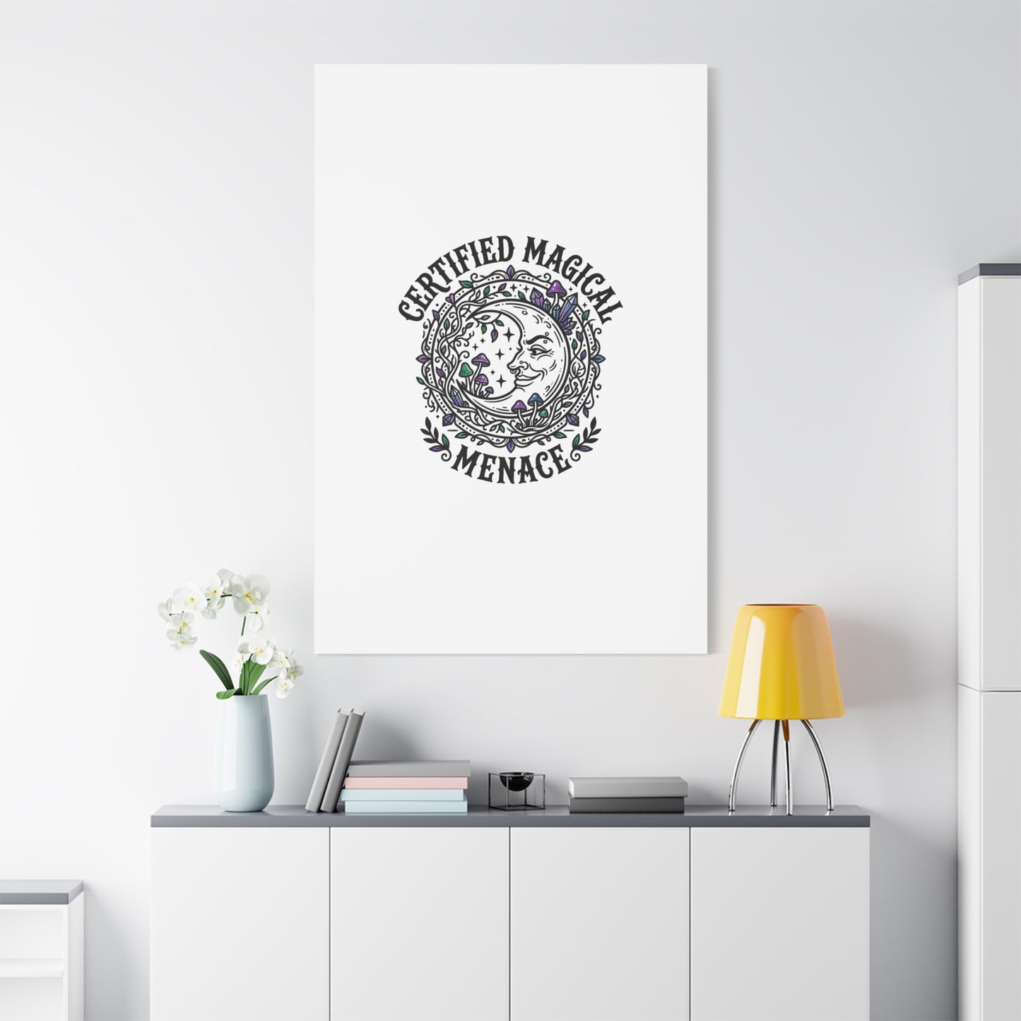 Certified Magical Menace Canvas | witchy goblincore celestial art