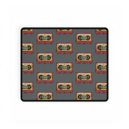 Retro Cassette Desk Mat — Vintage Mixtape Pattern Gaming/Office Desk Pad