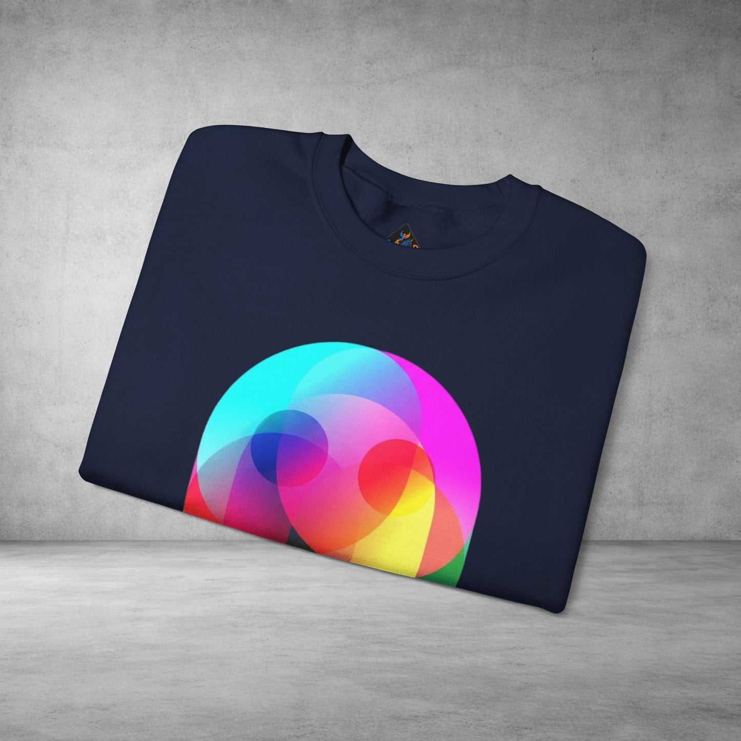 Crewneck Sweatshirt — Colourful Overlap Ghost Art Graphic