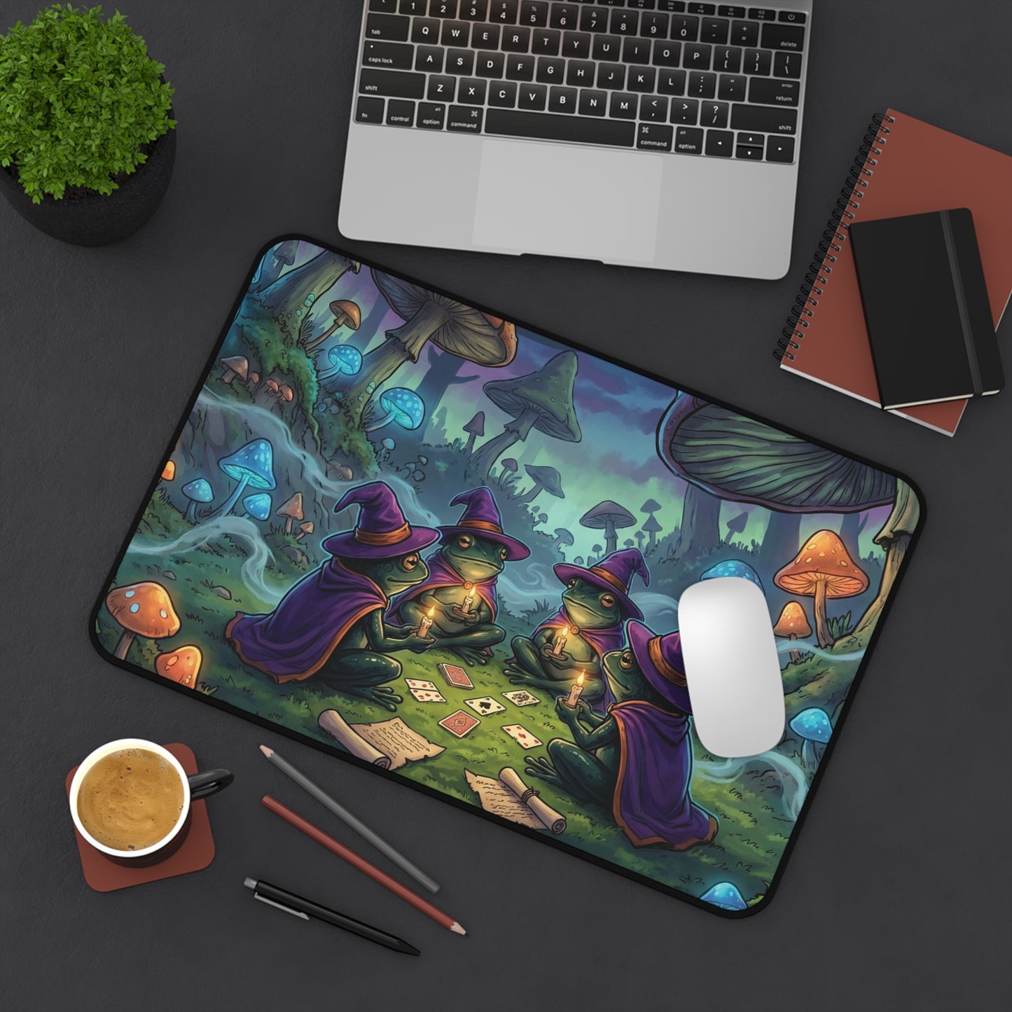 Mystic Mushroom Witches Desk Mat — Fantasy Gaming Mousepad