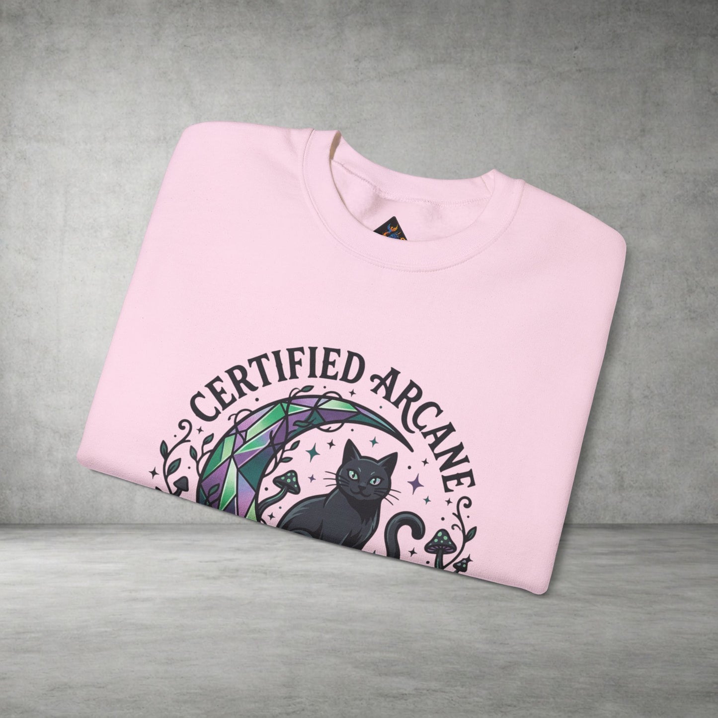 Certified Arcane Weirdo Crewneck Sweatshirt | witchy goblincore celestial