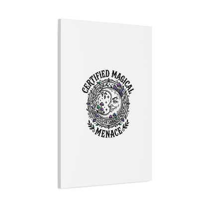 Certified Magical Menace Canvas | witchy goblincore celestial art