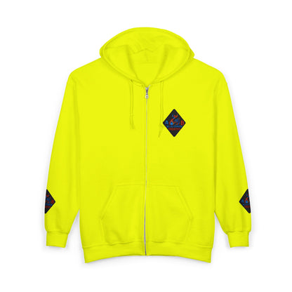 A Blue Ember Creative Diamond Zip Hoodie – Small Card Graphic