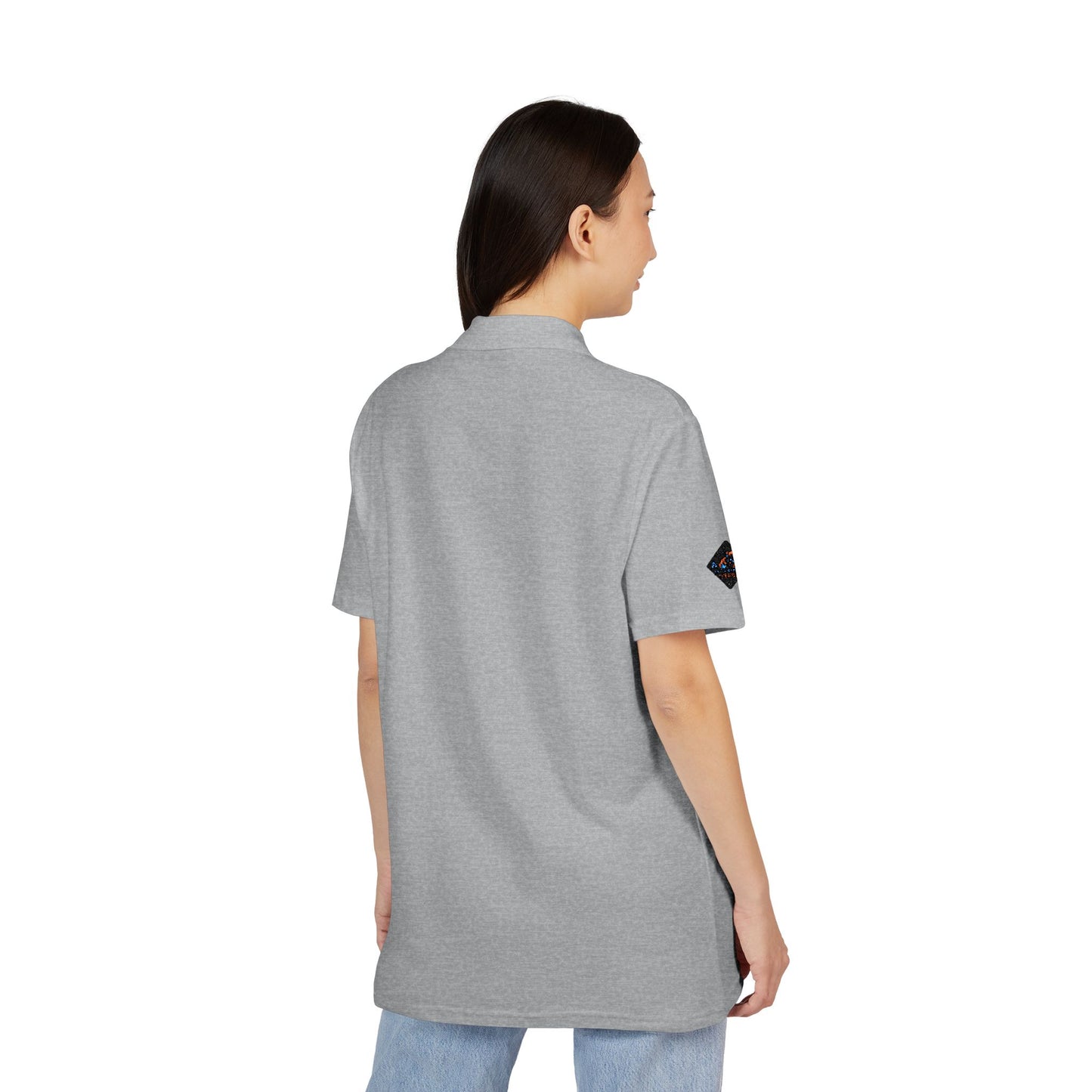 A Blue Ember Creative - Embroidered Diamond Floral Polo Shirt