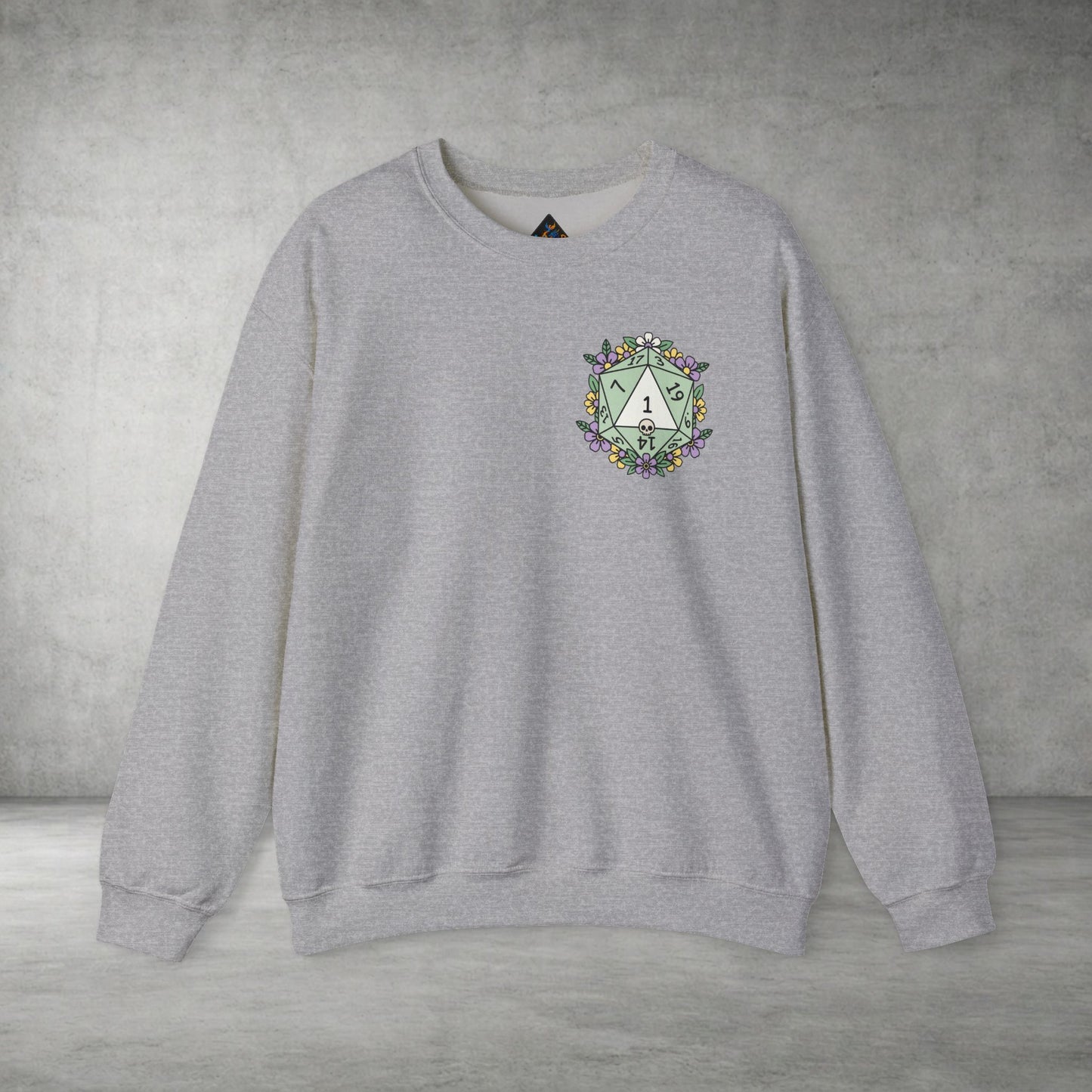 D20 Floral Crest Crewneck Sweatshirt