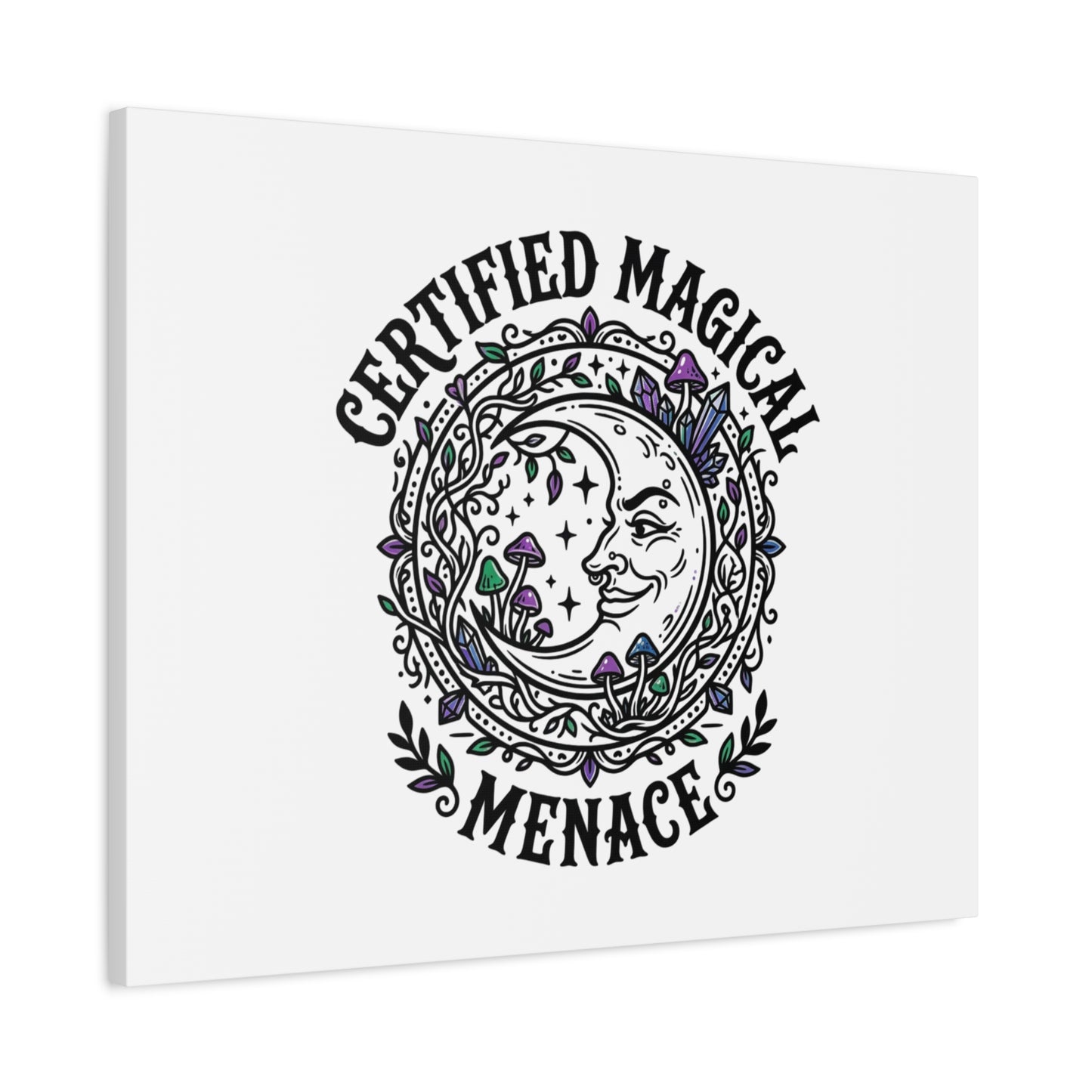 Certified Magical Menace Canvas | witchy goblincore celestial art