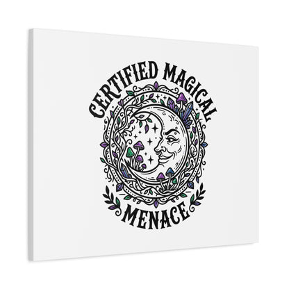 Certified Magical Menace Canvas | witchy goblincore celestial art