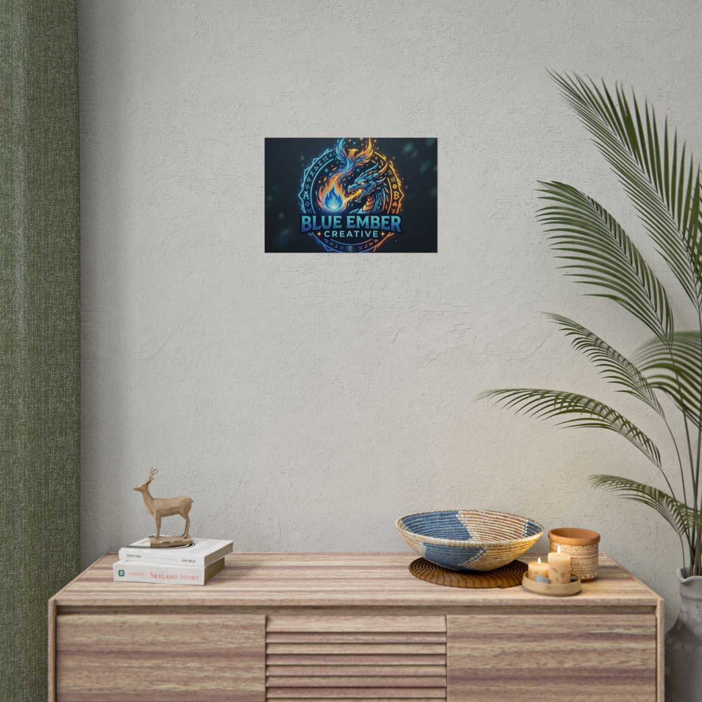 A Blue Ember Creative - Rolled Poster — Blue Ember Creative Dragon Logo Art