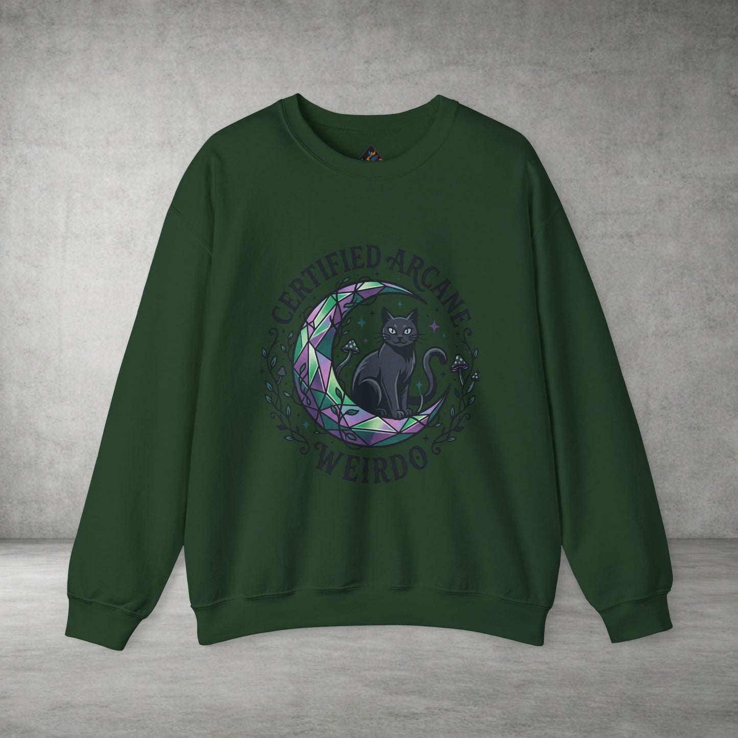 Certified Arcane Weirdo Crewneck Sweatshirt | witchy goblincore celestial