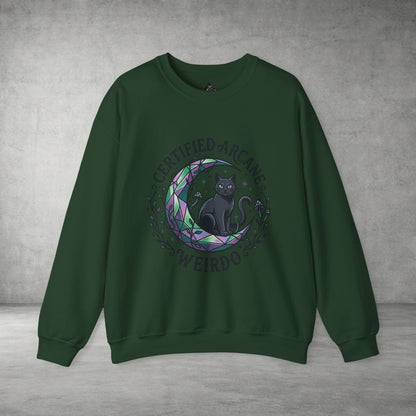 Certified Arcane Weirdo Crewneck Sweatshirt | witchy goblincore celestial