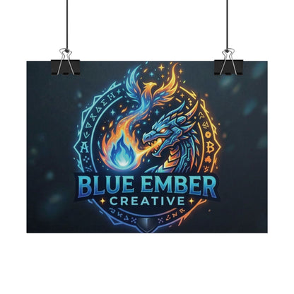 A Blue Ember Creative - Rolled Poster — Blue Ember Creative Dragon Logo Art