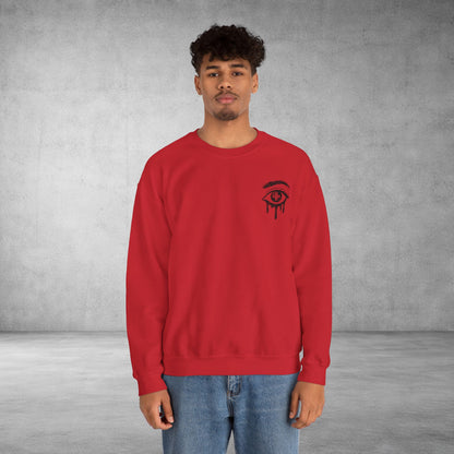 Crewneck Sweatshirt — 'Wake Yo Game Up, Let’s Game' Dripping Eye Gamer Design