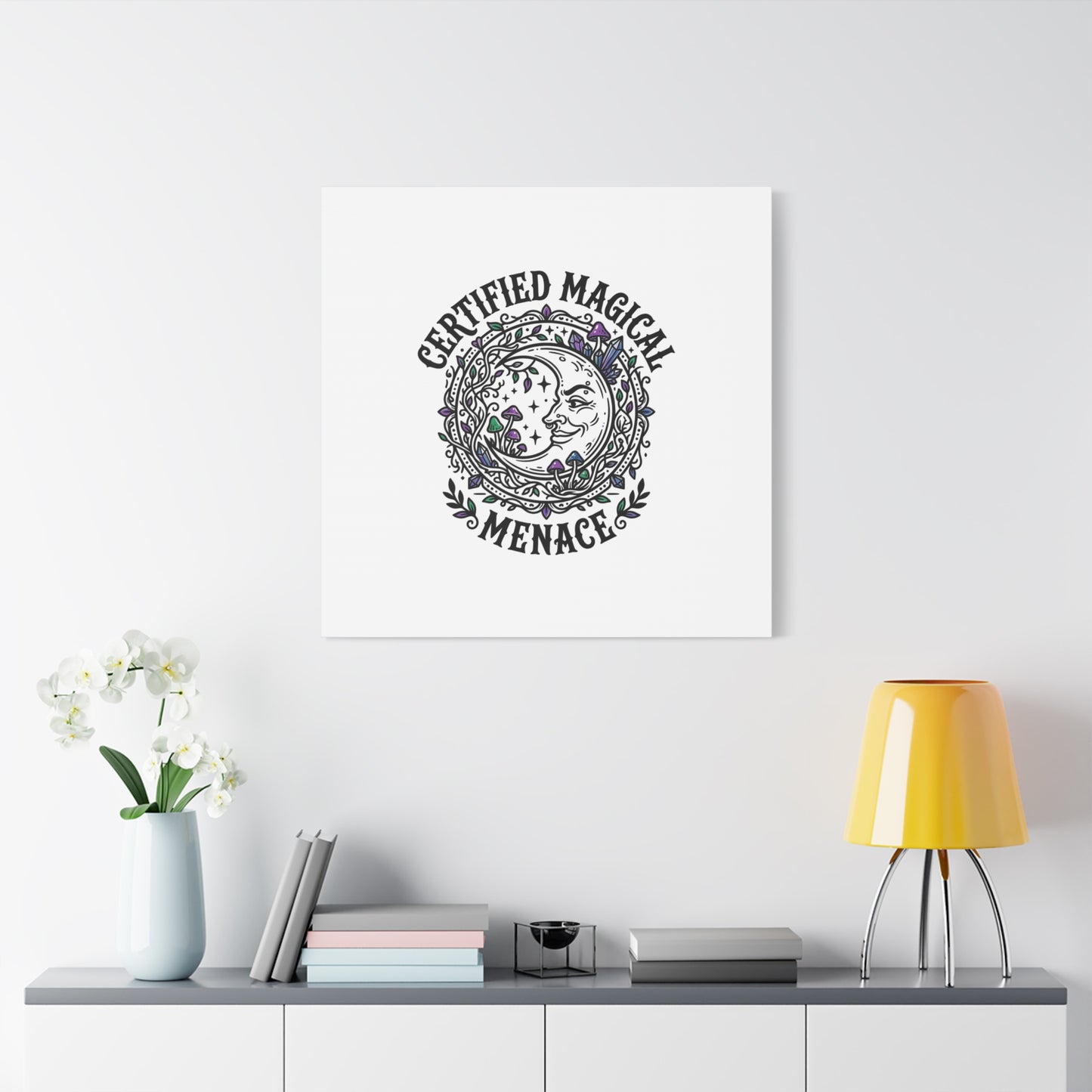 Certified Magical Menace Canvas | witchy goblincore celestial art