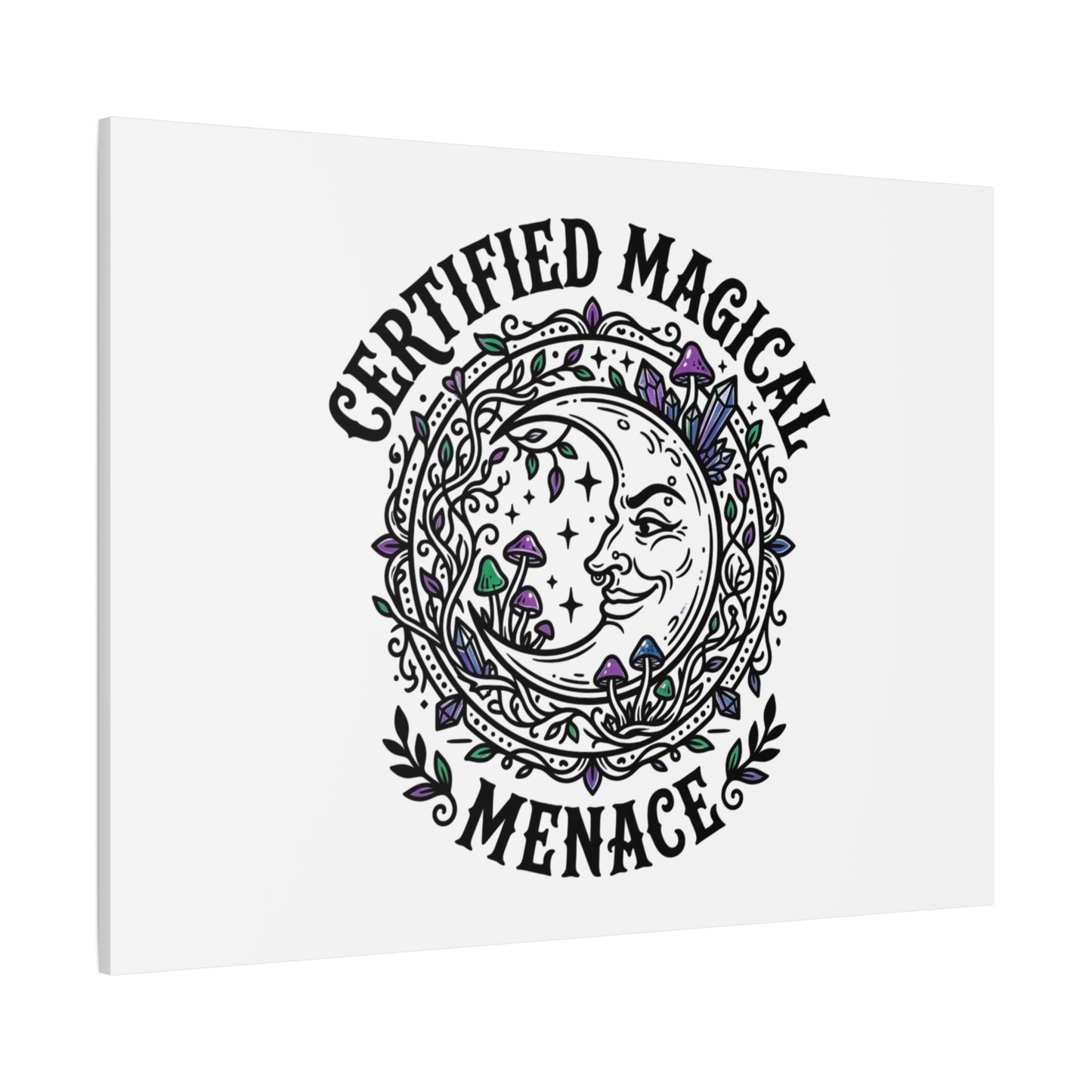 Certified Magical Menace Canvas | witchy goblincore celestial art