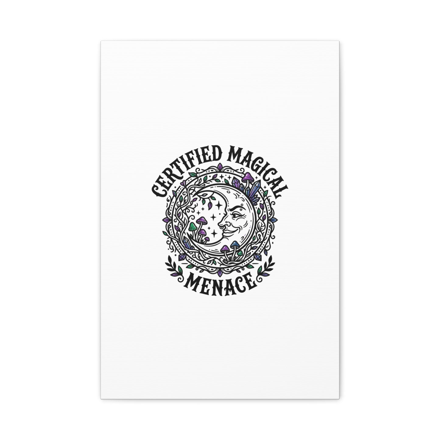 Certified Magical Menace Canvas | witchy goblincore celestial art